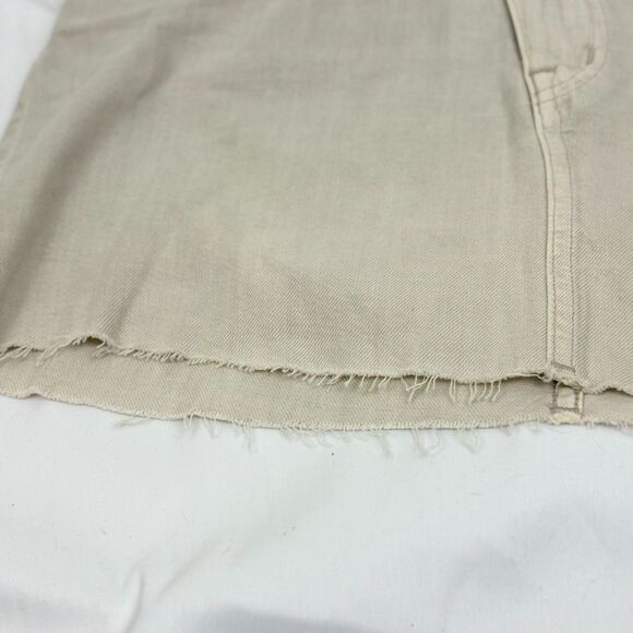 MADEWELL Denim Crossover-Waist Mini Skirt 27 Stone Cut-Off Zip Button NWT B24 - Picture 4 of 6